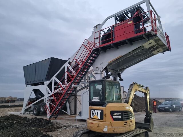 Concrete mixing plant Polygonmach mobile 60m3/hour concrete batching plant