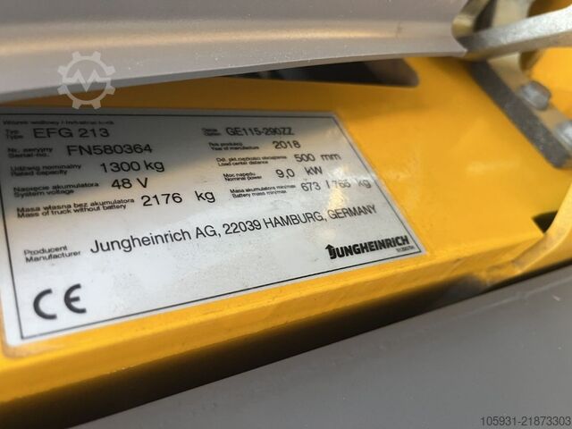 Electric 3-wheel forklift Jungheinrich EFG213
