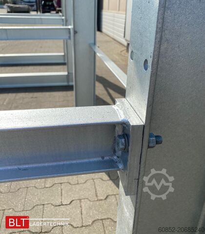 Kragarmregal ca. 4,02 lfm. Kragarmregal H: 350cm T: 137 cm , 500kg/Arm , 4 Lagerebenen