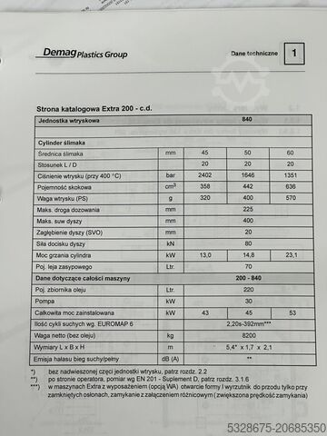 Spritzgießmaschine DEMAG DEMAG ERGOTECH 200 - 840