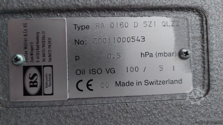 Vakuumpumpe BS MÜLLER RA 160 D 5ZI QL ZZ