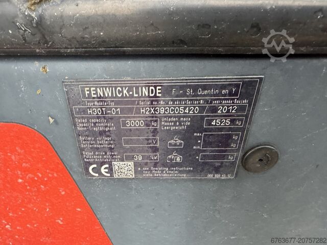 Linde H30T-01 Duplo 365 mit Seitenschieber / Gabelversteller LPG 2012 LINDE H30T-01 Duplo 365 Sideshift / Vorkversteller LPG 2012