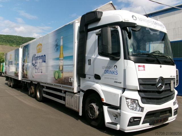 LKW mit Getränkeaufbau MERCEDES-BENZ 2545 Actros*kpl Zug*2x LBW*2x 7,7m*Lift/Lenk*Ret