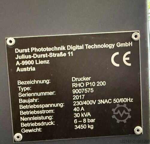Digital print machine Durst P10-200 Color 6C+ White