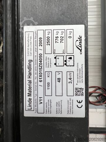 V 11 - Schienenführung !! Kabine 1000 MM !! DOPPELTE Lenkung!! LINDE V 11 - Rail Guidance !! Cabin 1000 MM !! DOUBLE steering !!