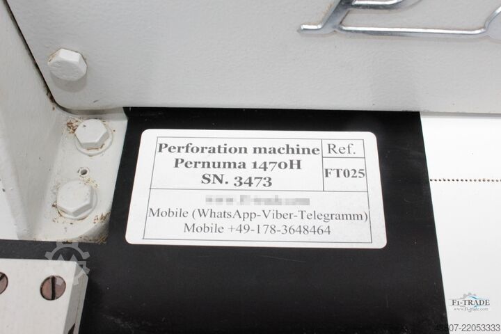 Nut - Perforiermaschine / Creasing - Perforation machine Pernuma 1470H