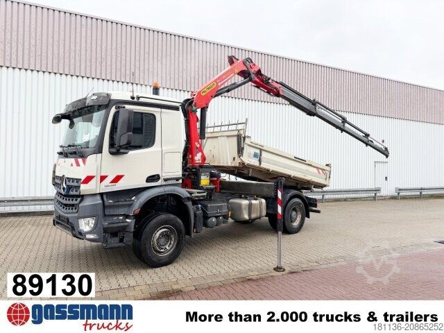 Kipper LKW Mercedes-Benz Arocs 1848 K 4x2, Retarder, Kran Palfinger PK