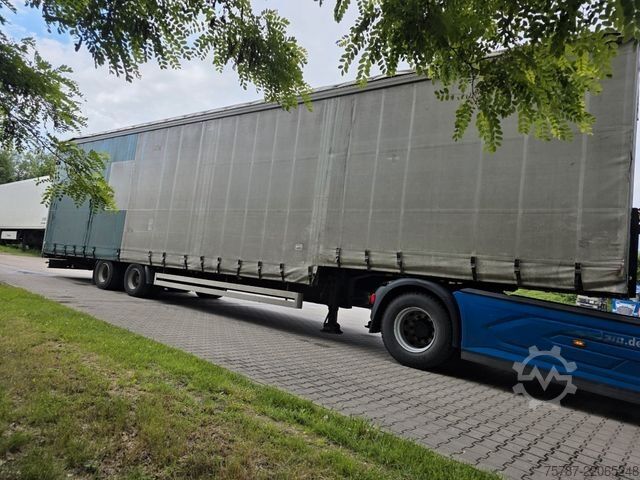 Open semitrailer with tarp SCHWARZMÜLLER Jumbo mit Bordwänden und Schwanenhals