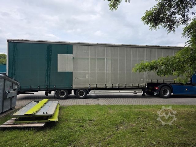 Open semitrailer with tarp SCHWARZMÜLLER Jumbo mit Bordwänden und Schwanenhals