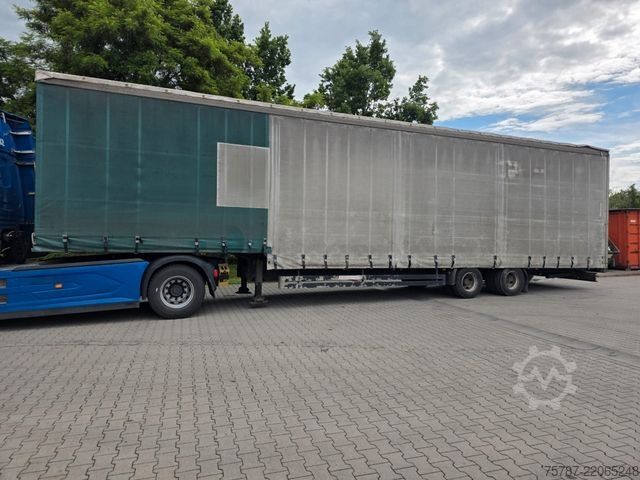 Open semitrailer with tarp SCHWARZMÜLLER Jumbo mit Bordwänden und Schwanenhals
