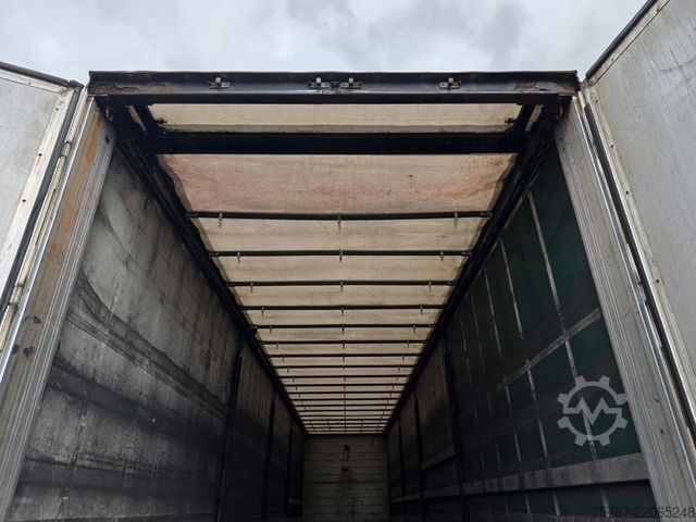 Open semitrailer with tarp SCHWARZMÜLLER Jumbo mit Bordwänden und Schwanenhals
