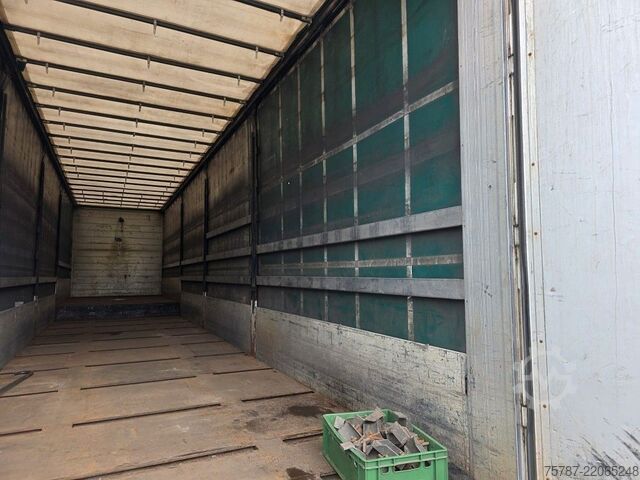 Open semitrailer with tarp SCHWARZMÜLLER Jumbo mit Bordwänden und Schwanenhals