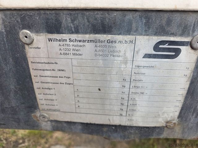 Open semitrailer with tarp SCHWARZMÜLLER Jumbo mit Bordwänden und Schwanenhals