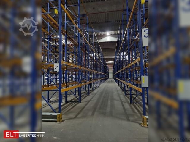 Heavy-duty rack, industrial shelving, high-bay rack Jungheinrich Delta - 30,9 lfm, Höhe 7,5m Boden + 3 Ebenen | Fachlast 2700 kg