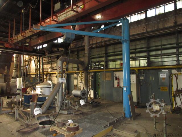 Column swing crane Cable Hoist Pfaff Kran Drehkran Hallenkran 3,5m Demag 250Kg 3,5m Druckluft Seilzug