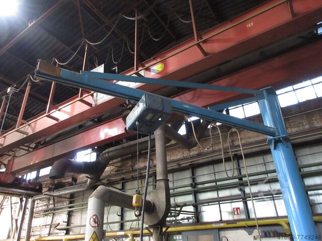 Column swing crane Cable Hoist Pfaff Kran Drehkran Hallenkran 3,5m Demag 250Kg 3,5m Druckluft Seilzug