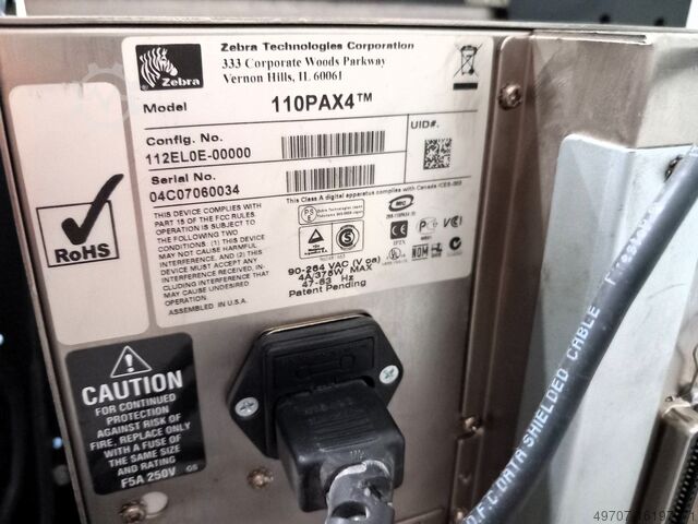 Automatic labeler,label applicator Zebra Zebra 110PAX4
