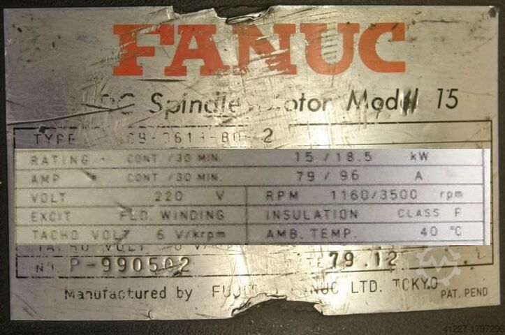 DC servo motor 11.5/18.5 kW 1160/3500 rpm FANUC Model 15