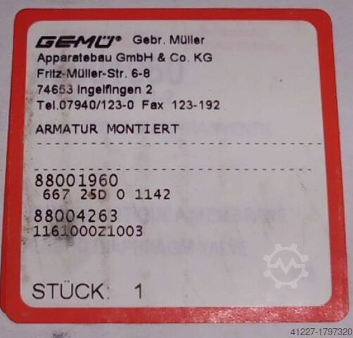 Membranventil Gemü 677 25D 0 1142