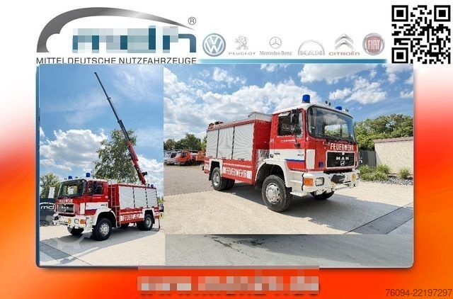 LKW mit Kofferaufbau MAN 17.232 4x4 KRAN SEILWINDE Kran und LKW