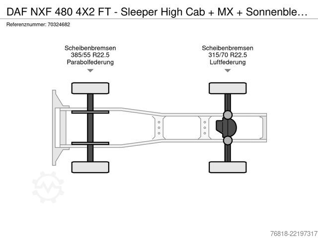 Standard SZM DAF NXF 480 4X2 FT - Sleeper High Cab + MX + Sonnenb