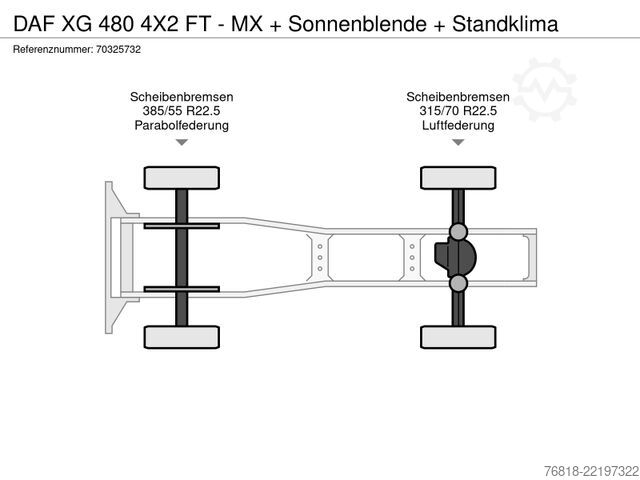 Standard SZM DAF XG 480 4X2 FT - MX + Sonnenblende + Standklima