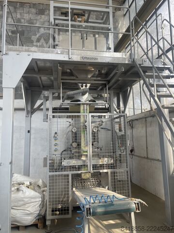 Bulk material packaging line Radpak RM-55AI, RW-04, RC-50