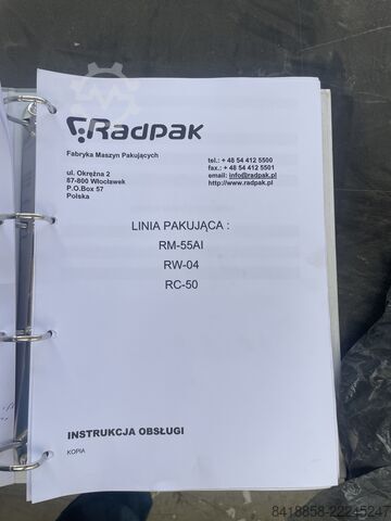 Bulk material packaging line Radpak RM-55AI, RW-04, RC-50