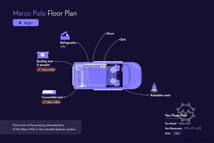 Kastenwagen Wohnmobil / Campervan Mercedes Marco Polo 250d | Camper | 2 Posti Letto | Cucina
