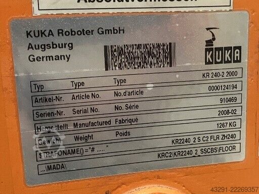 Industrieroboter KUKA KR240-2 2000