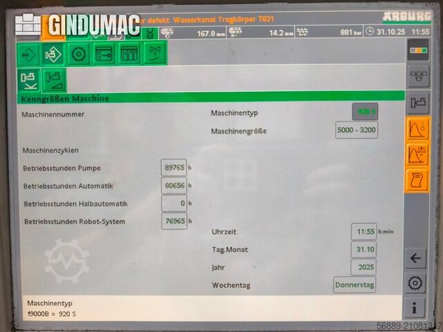 Arburg Allrounder 920S 5000-3200+ robot + conveyor belt Arburg Allrounder 920S 5000-3200+ robot + conveyor belt