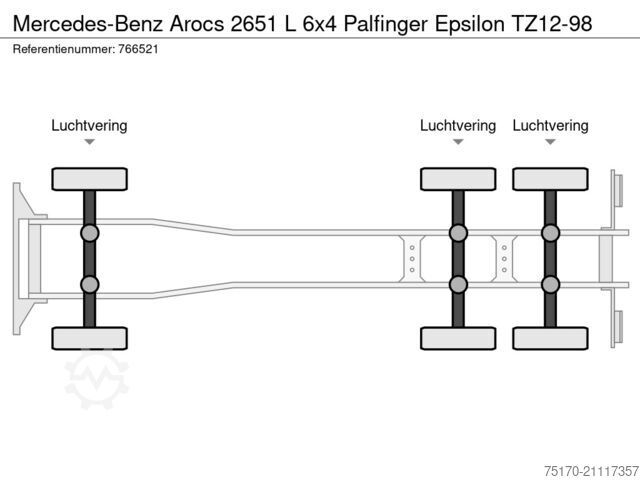 Holztransporter Mercedes-Benz Arocs 2651 L 6x4 Palfinger Epsilon TZ12-98