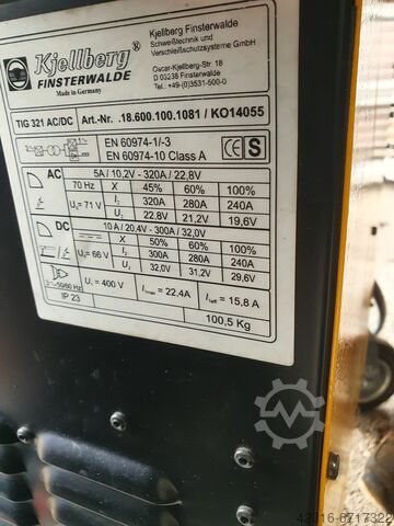 WIG Schweissgerät Kjellberg TIG 321 AC/DC