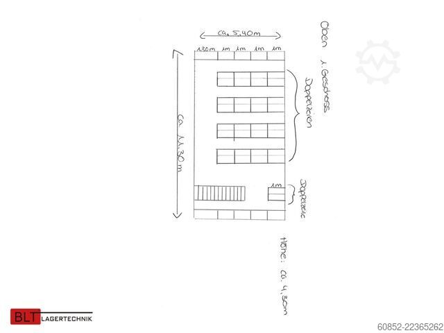 Lagerbühne META Fachboden Geschossanlage B 11,30 m | T 5,40 m  | H 4,30 m