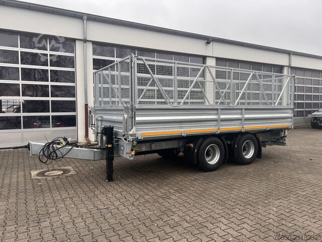 Kippanhänger Möslein TTD 19 AB  19 t Tandemkipper Tieflader, BreitbereifungGitteraufsatz