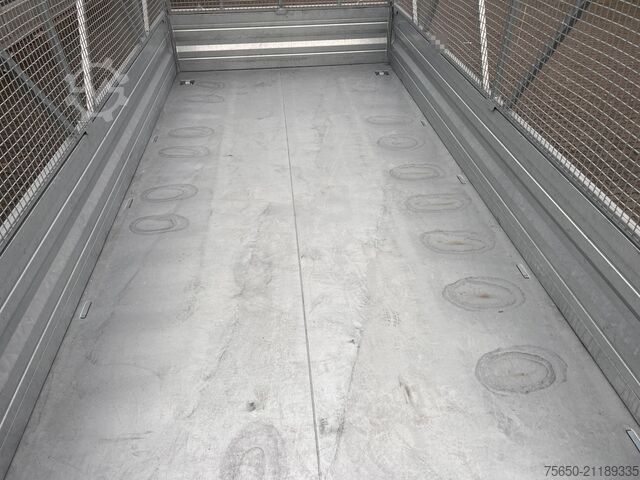 Kippanhänger Möslein TTD 19 AB  19 t Tandemkipper Tieflader, BreitbereifungGitteraufsatz