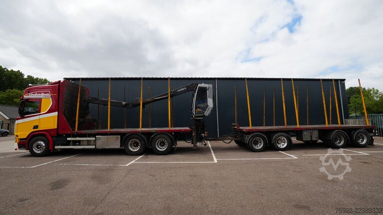Crane truck Scania R 580 V8 6X4 LOGTRANSPORT COMBI WITH KESLA 2112...