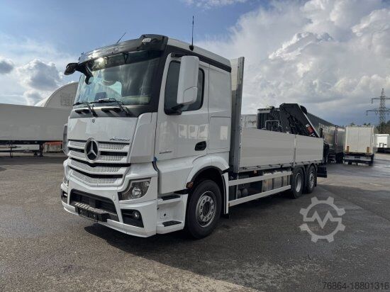 LKW mit Pritsche (offen) MERCEDES-BENZ ACTROS 2653, RETARDER, PRITSCHE, HIAB HIPRO 232 ES5