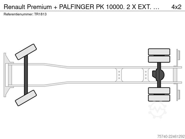 Crane Renault Premium + PALFINGER PK 10000.  2 X EXT.  + REMO...