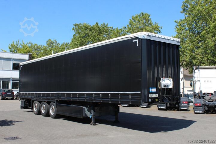 Open semitrailer with tarp Krone Plane Edscha Liftachse Pal.-Kasten
