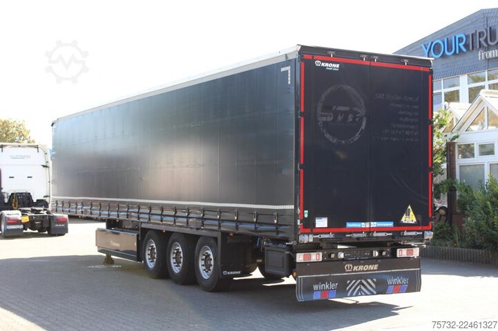 Open semitrailer with tarp Krone Plane Edscha Liftachse Pal.-Kasten