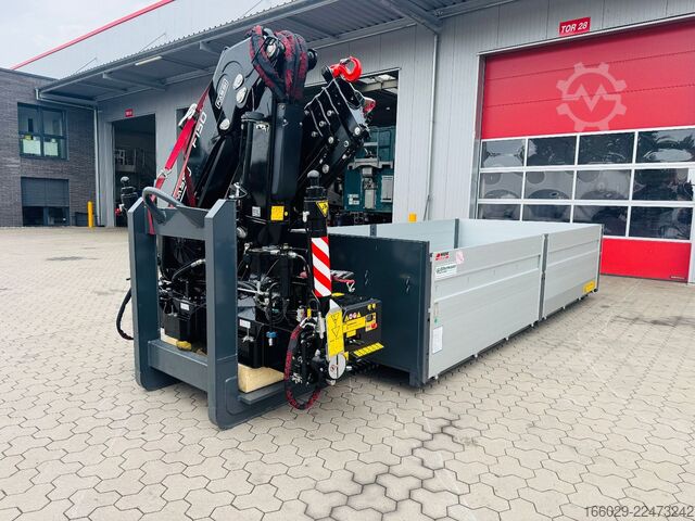 Auflieger-Wechselfahrgestell  Abrollcontainer Container 6,5 m Kran  Fassi F150