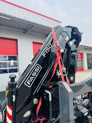 Auflieger-Wechselfahrgestell  Abrollcontainer Container 6,5 m Kran  Fassi F150