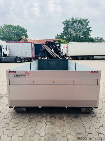 Auflieger-Wechselfahrgestell  Abrollcontainer Container 6,5 m Kran  Fassi F150