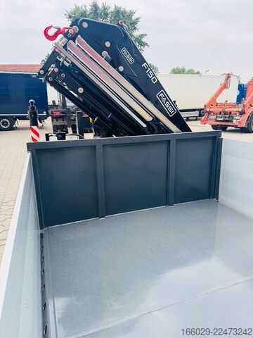 Auflieger-Wechselfahrgestell  Abrollcontainer Container 6,5 m Kran  Fassi F150