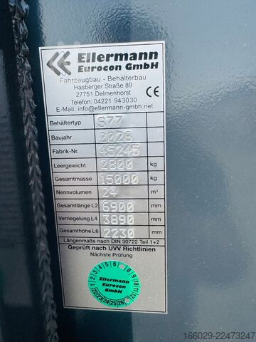 Swap body semitrailer  Abrollcontainer Container 6,5 m Kran  Fassi F150