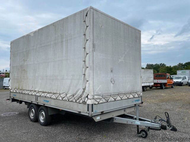 Open trailer with tarp WM MEYER HLC27 Pritsche Plane Tandemanhänger