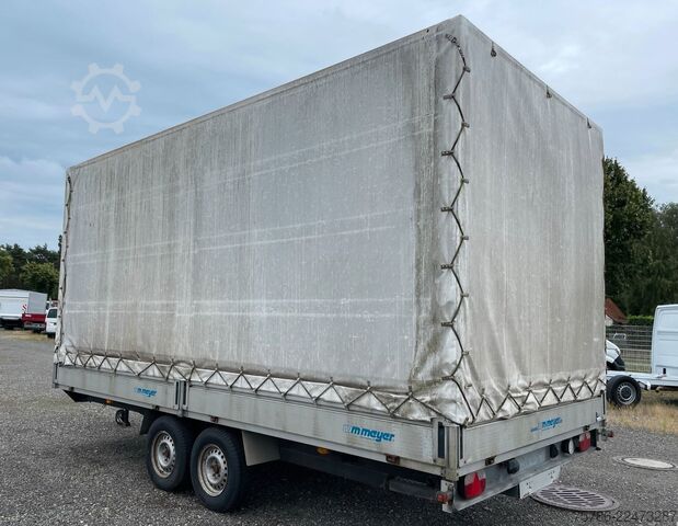 Open trailer with tarp WM MEYER HLC27 Pritsche Plane Tandemanhänger