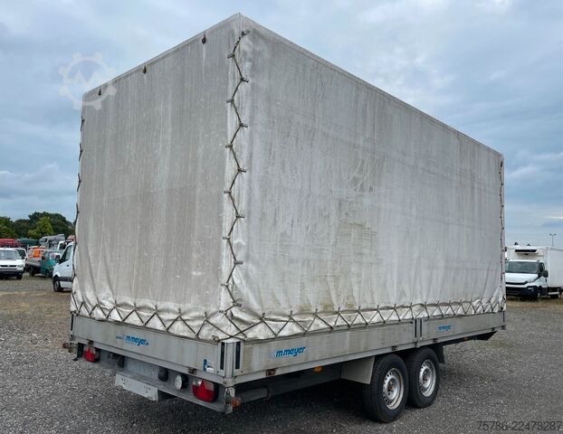 Open trailer with tarp WM MEYER HLC27 Pritsche Plane Tandemanhänger