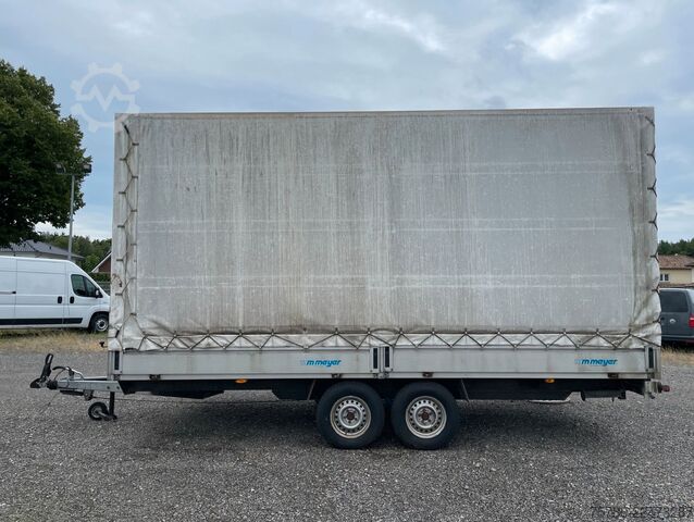 Open trailer with tarp WM MEYER HLC27 Pritsche Plane Tandemanhänger